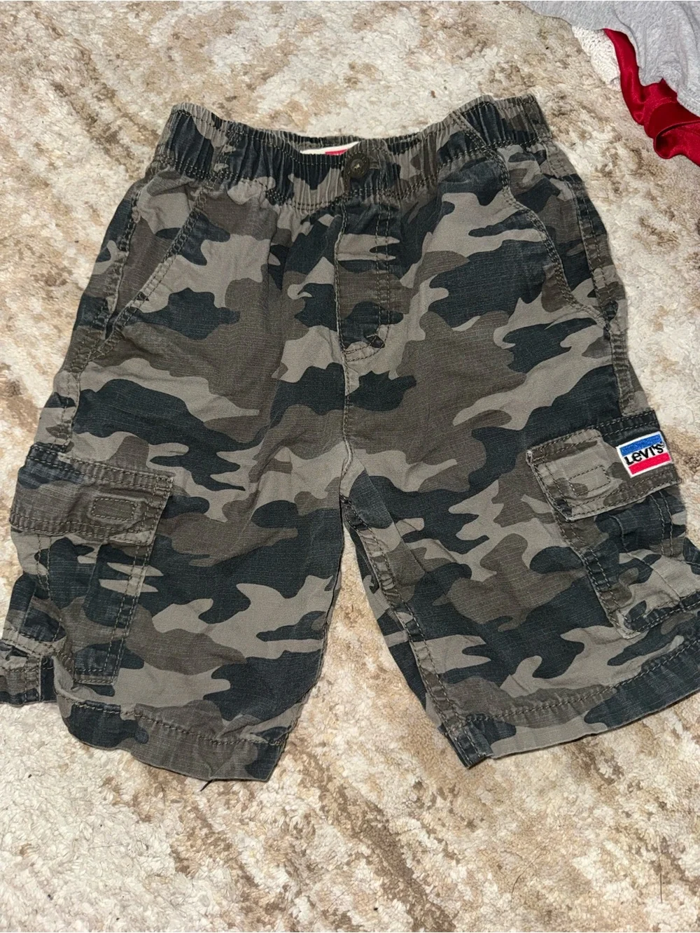 Levi's Boys Olive & Black Camo Cargo Shorts